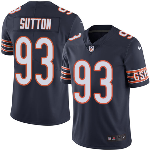Men's Limited Will Sutton Nike Jersey Navy Blue - #93 Rush NFL Chicago Bears